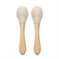 Cucchiaini in Silicone con Bambù - 2pz BEIGE